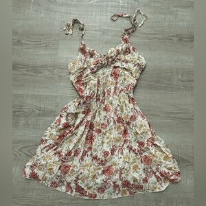 Pink and yellow Floral Print Summer Dress size medium